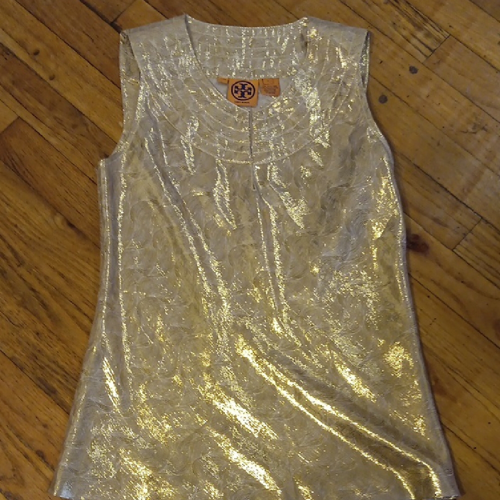 Tory Burch Metallic Gold Top